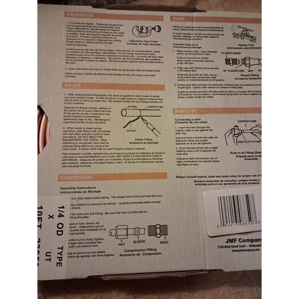 Lot Of 2 Boxxes Of Cooper Coil JMF COMPANY 1/4 OD Type UT X 10ft 23050 Total Of